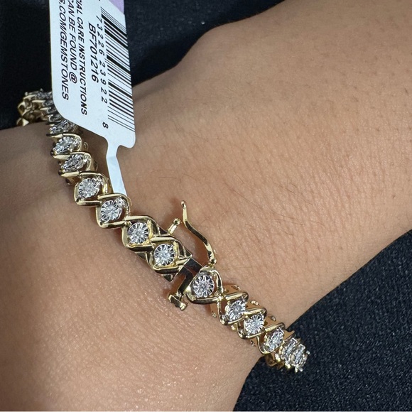 Diamond Open Link Tennis Bracelet (1/2 ct. t.w.) in Gold-Plated Sterling Silver - Picture 4 of 6